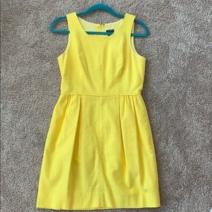 J crew yellow basket weave cotton dress